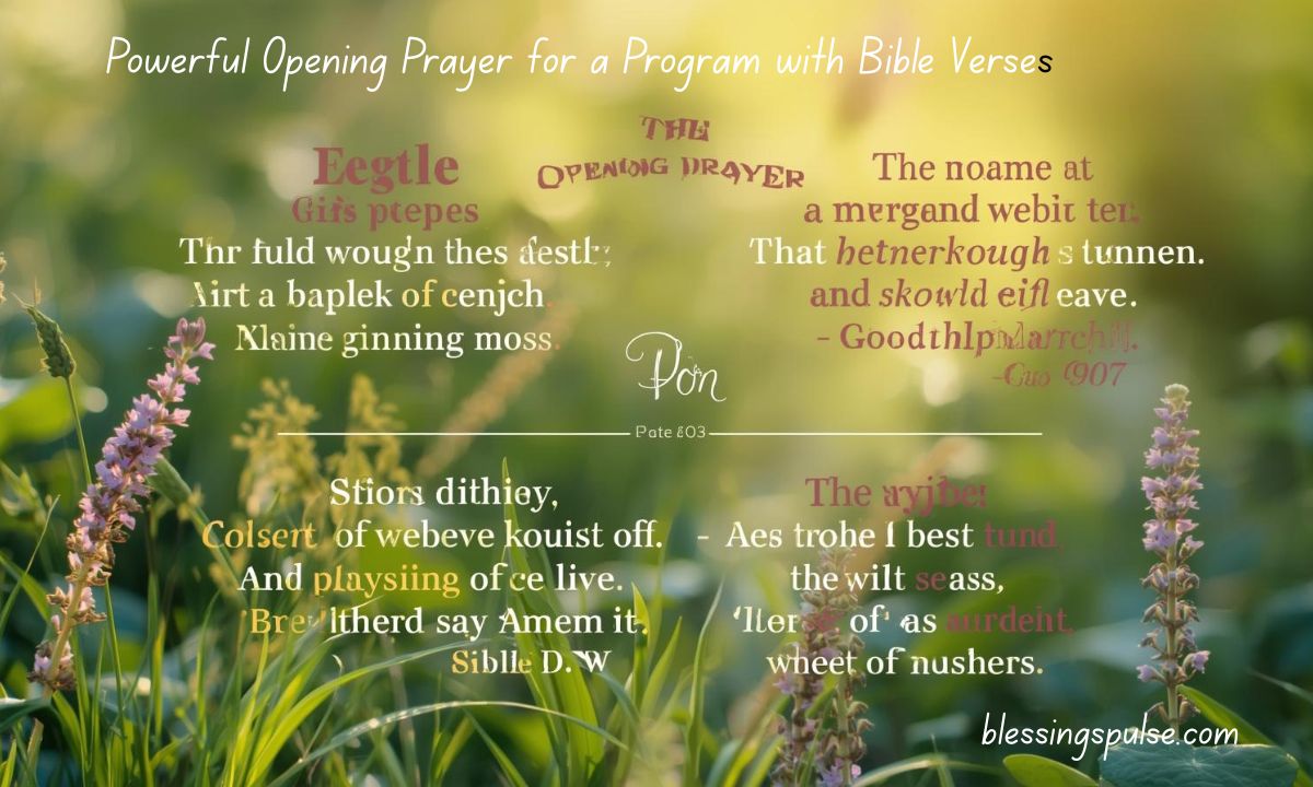 Powerful Opening Prayer for a Program with Bible Verses