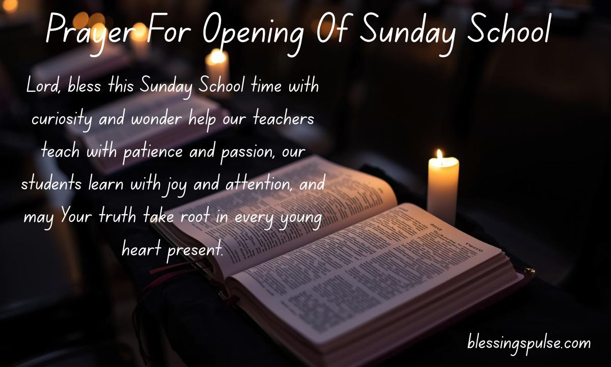 Prayer For Opening Of Sunday School
