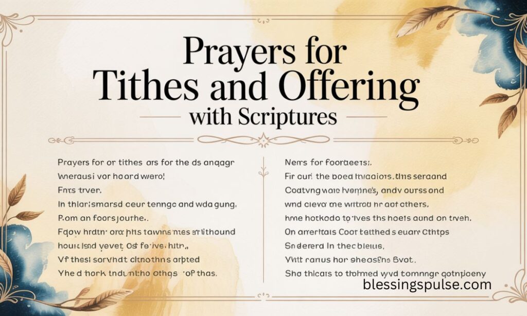 55+ Powerful Short Prayers for Tithes and Offering with Scriptures