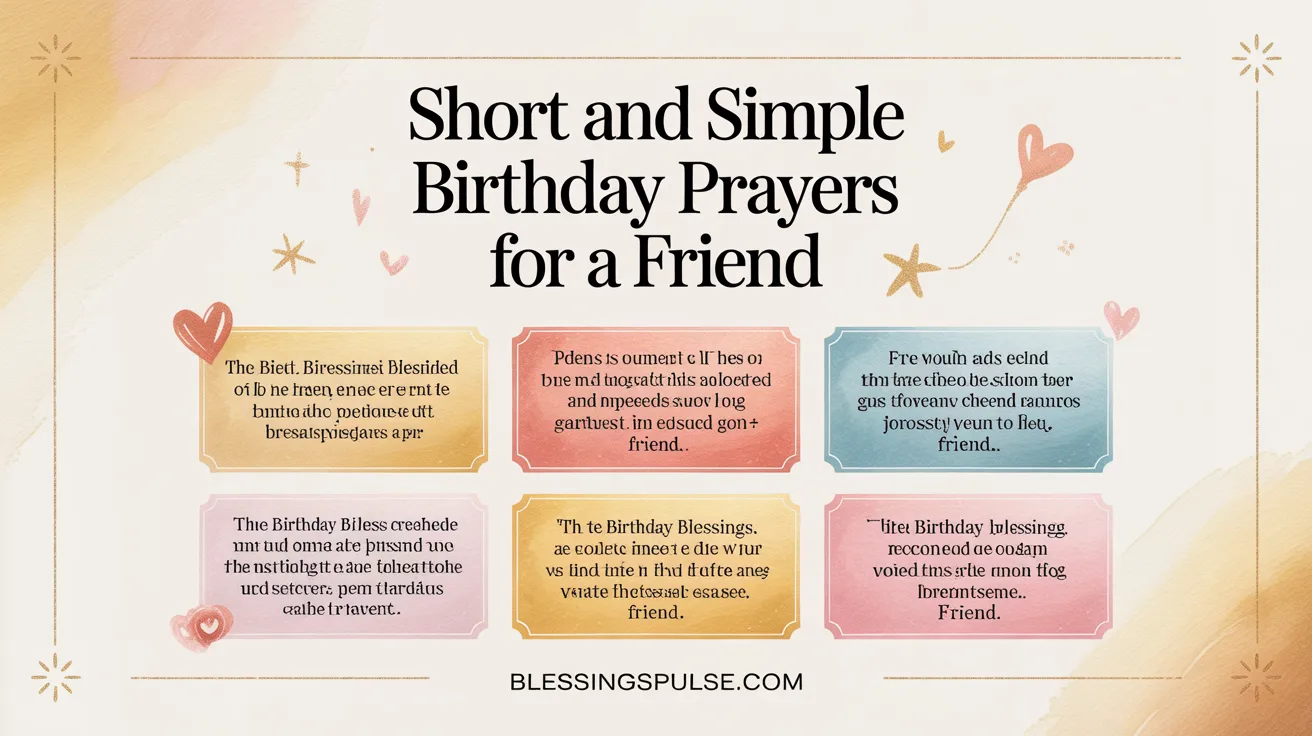 Short and Simple Birthday Prayers for a Friend.