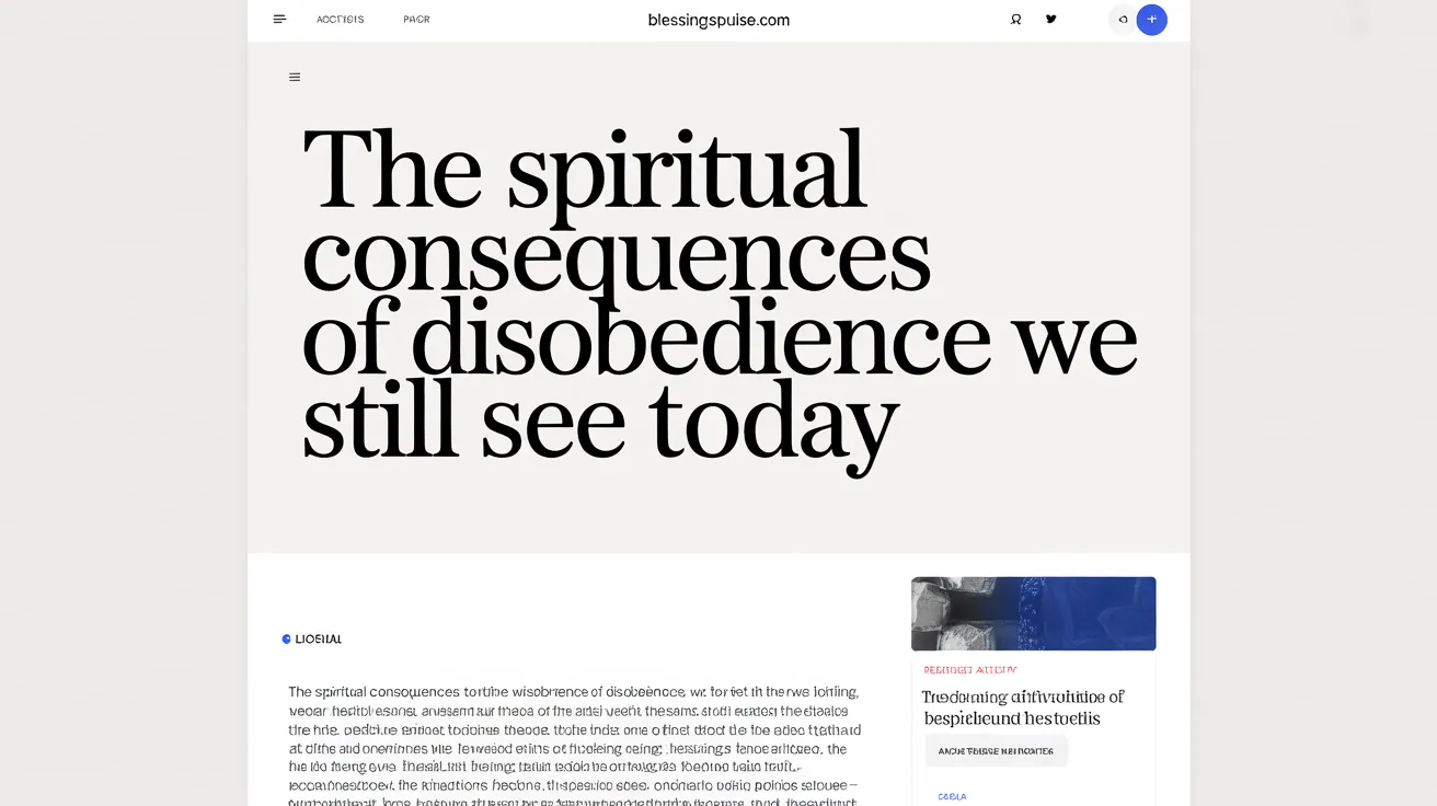 The Spiritual Consequences of Disobedience We Still See Today