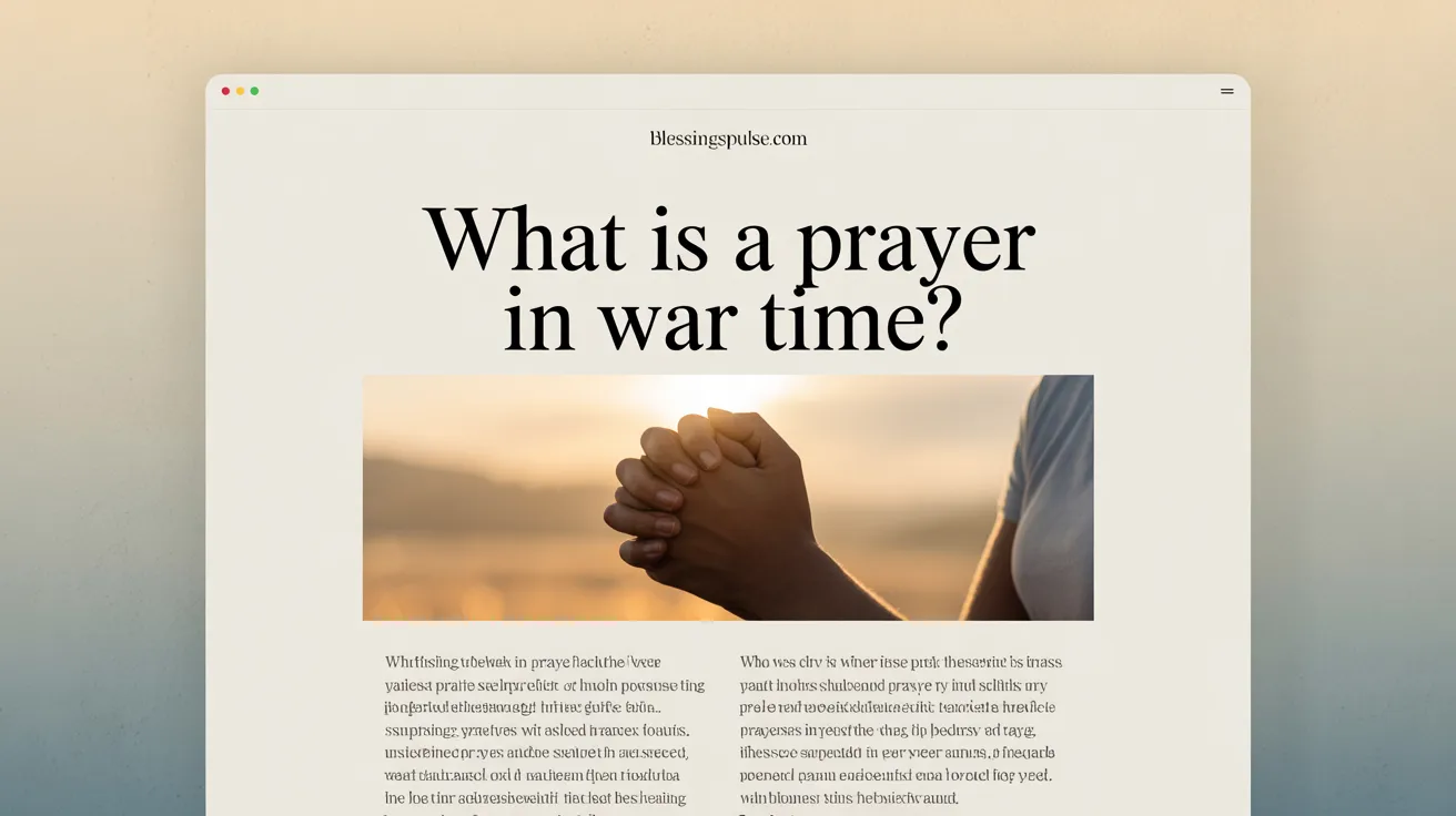 What Is a Prayer in War Time?